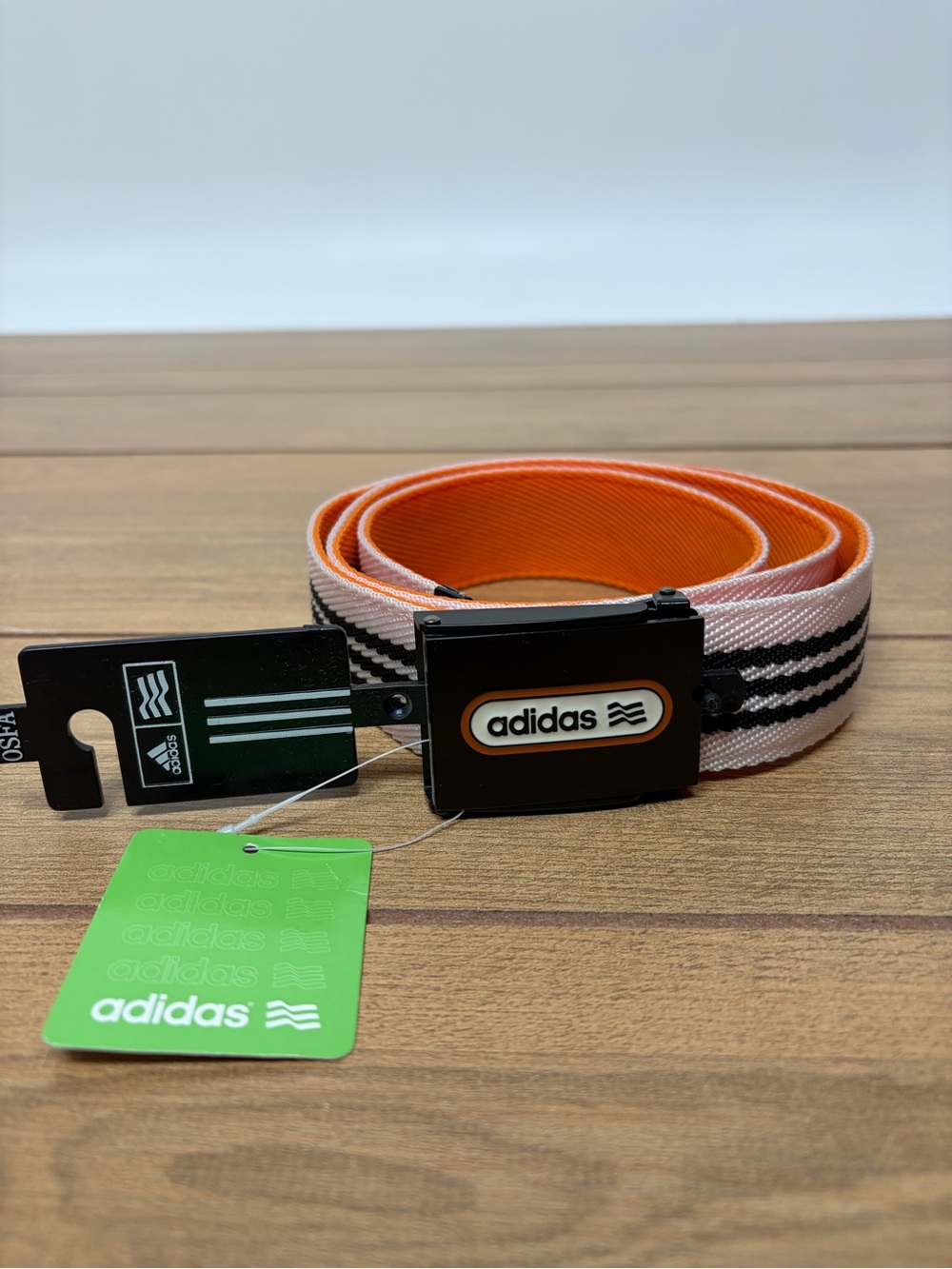 NEW Reversible Adidas Men's Web Golf Belt Retro Style Black and Orange OSFA